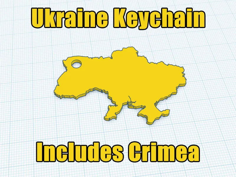 Ukraine Keychain w/Crimea