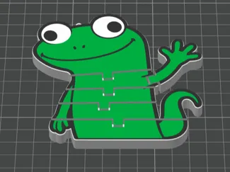 Lizard Meme Articulated Keychain