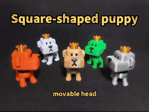 Cute Blocky Puppy (Articulated Head) by 一雕造物 MakerWorld: Download Free ...