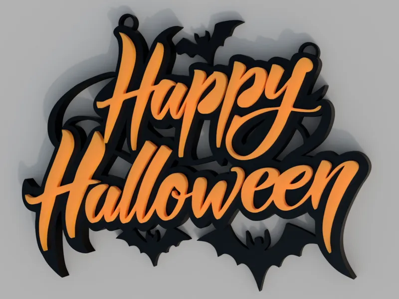 Happy Halloween Decoration Sign Simplified Version