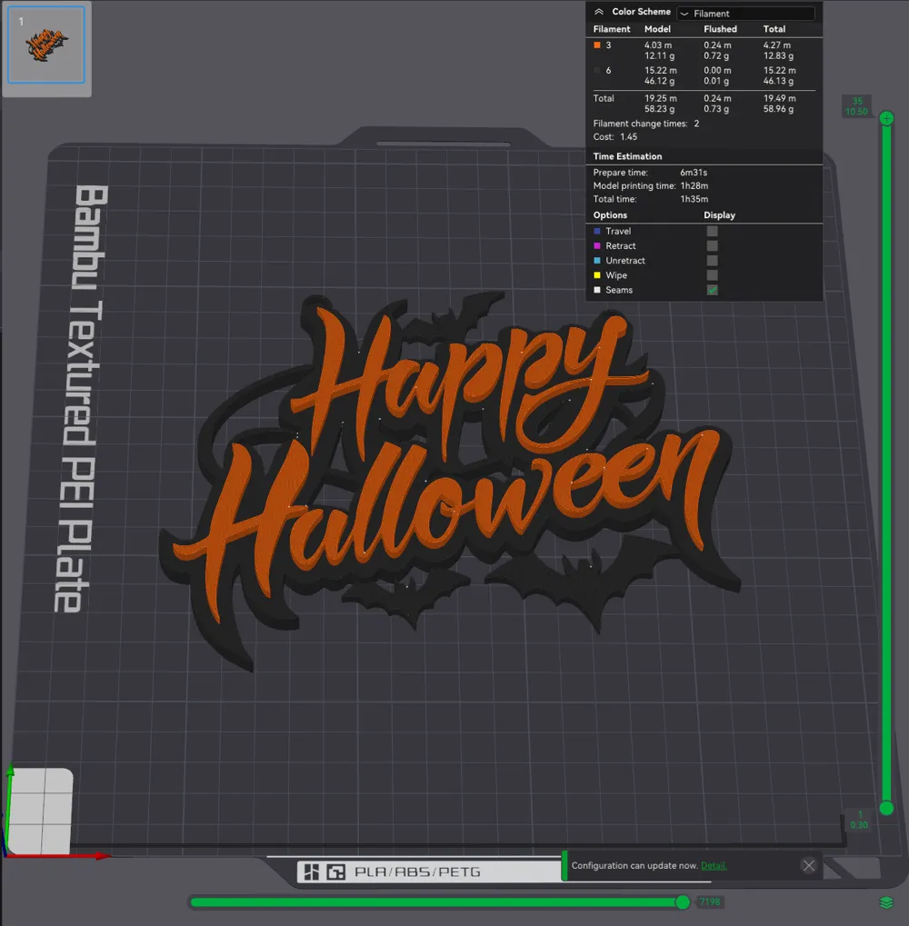 Happy Halloween Decoration Sign Simplified Version by hyperpm MakerWorld