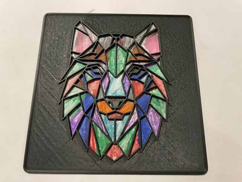 Wolf Coloring Stencil