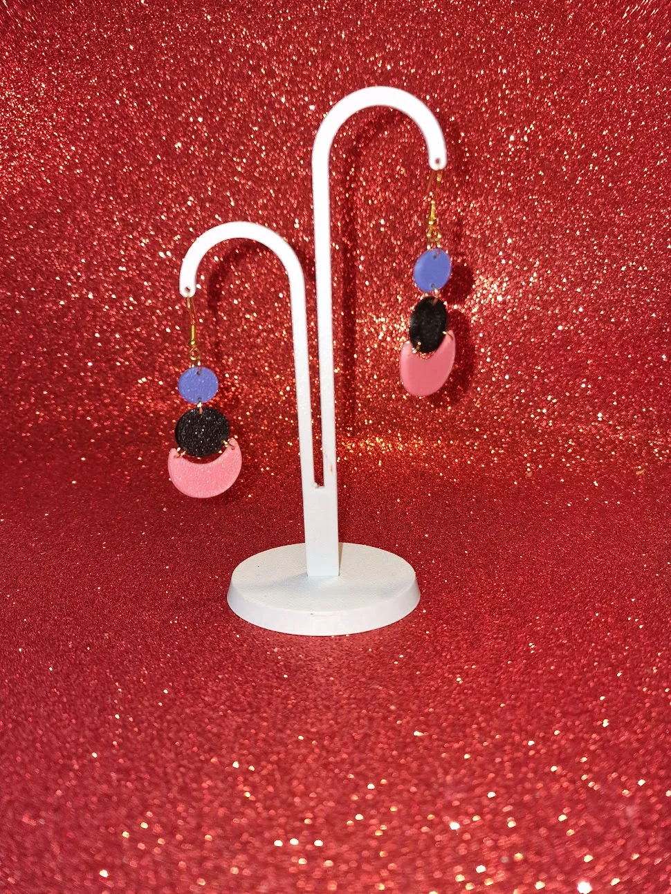 Moon and planets earrings view 3