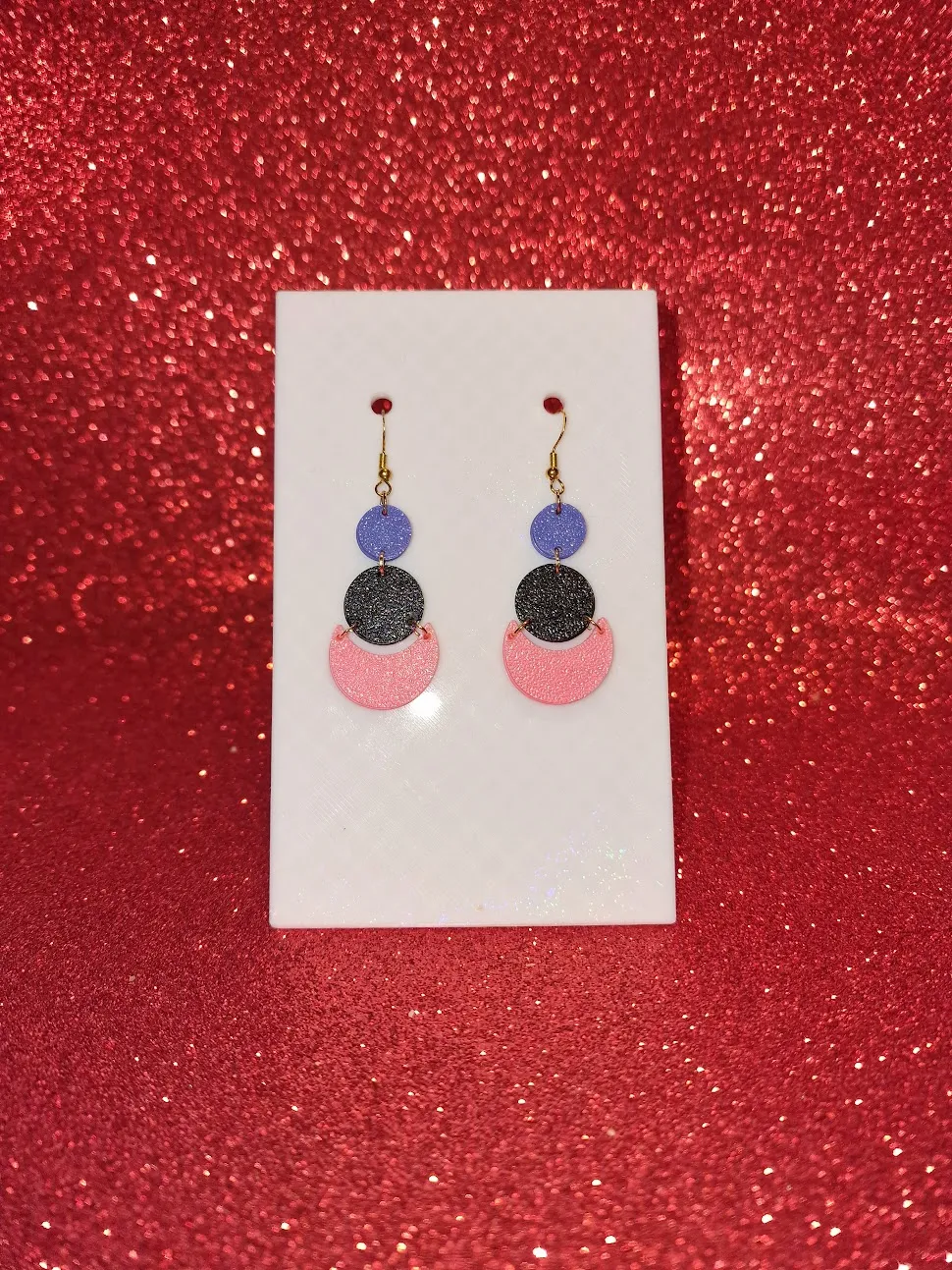 Moon and planets earrings view 2