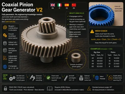 Coaxial Pinion Gear Generator V2