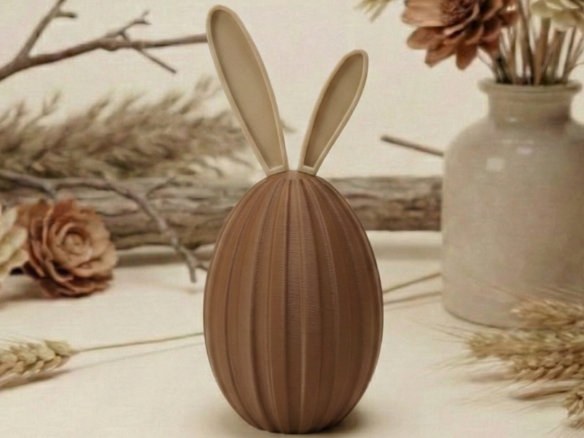 Modern Fluted Easter Egg with Bunny Ears (NO AMS)