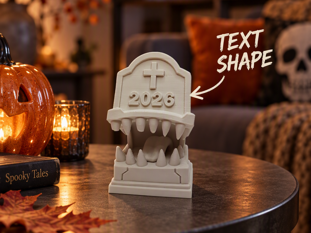 Grabstein-Mimic "Schnappgrab" Halloween Deko 3D model