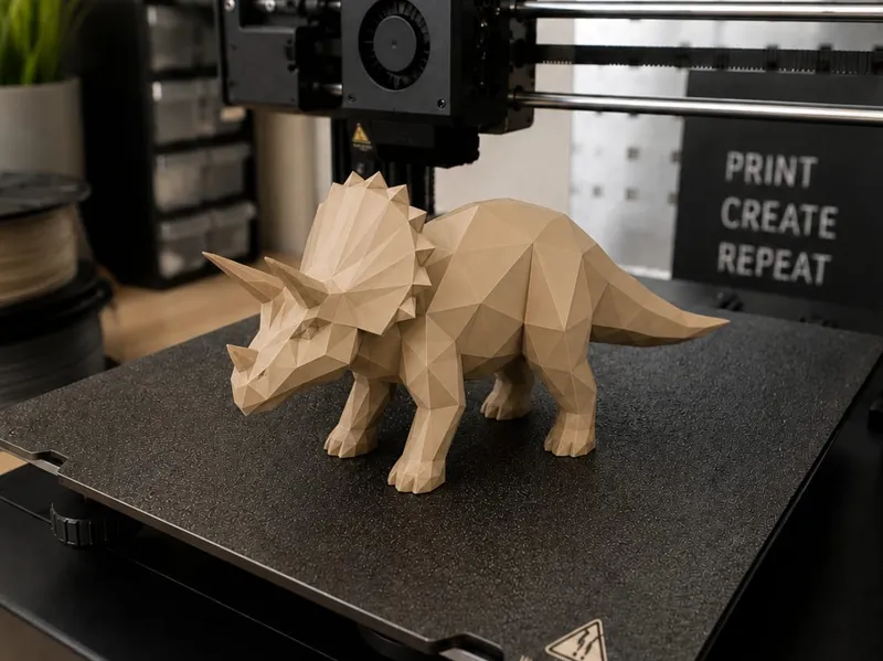 Polygon Triceratops | Dinosaur Low Poly Decor