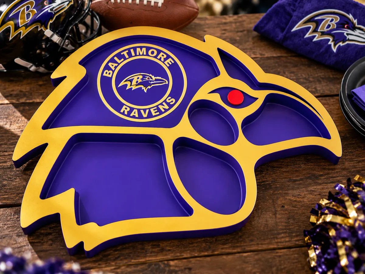 Baltimore Ravens Snack Tray|Football Serving Tray - Free 3D Print Model ...