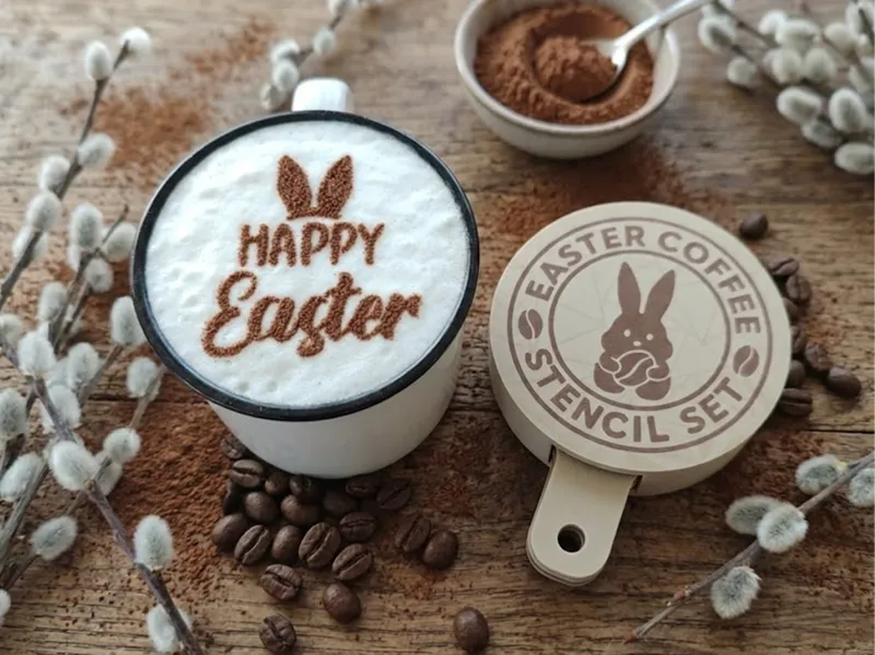Easter Coffee/Cappuccino  Stencil Set