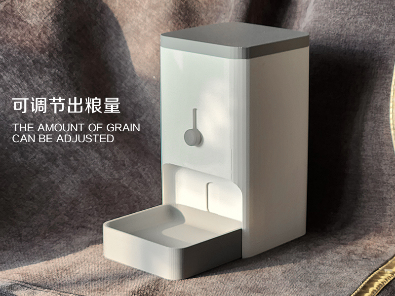 Miniatura 2 do modelo 3D 宠物自动喂食器（带干燥仓 可调出粮量大小）