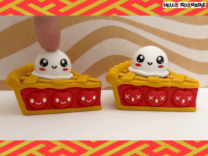 Cherry Pie with Ice Cream - Fidget Clicker Toy