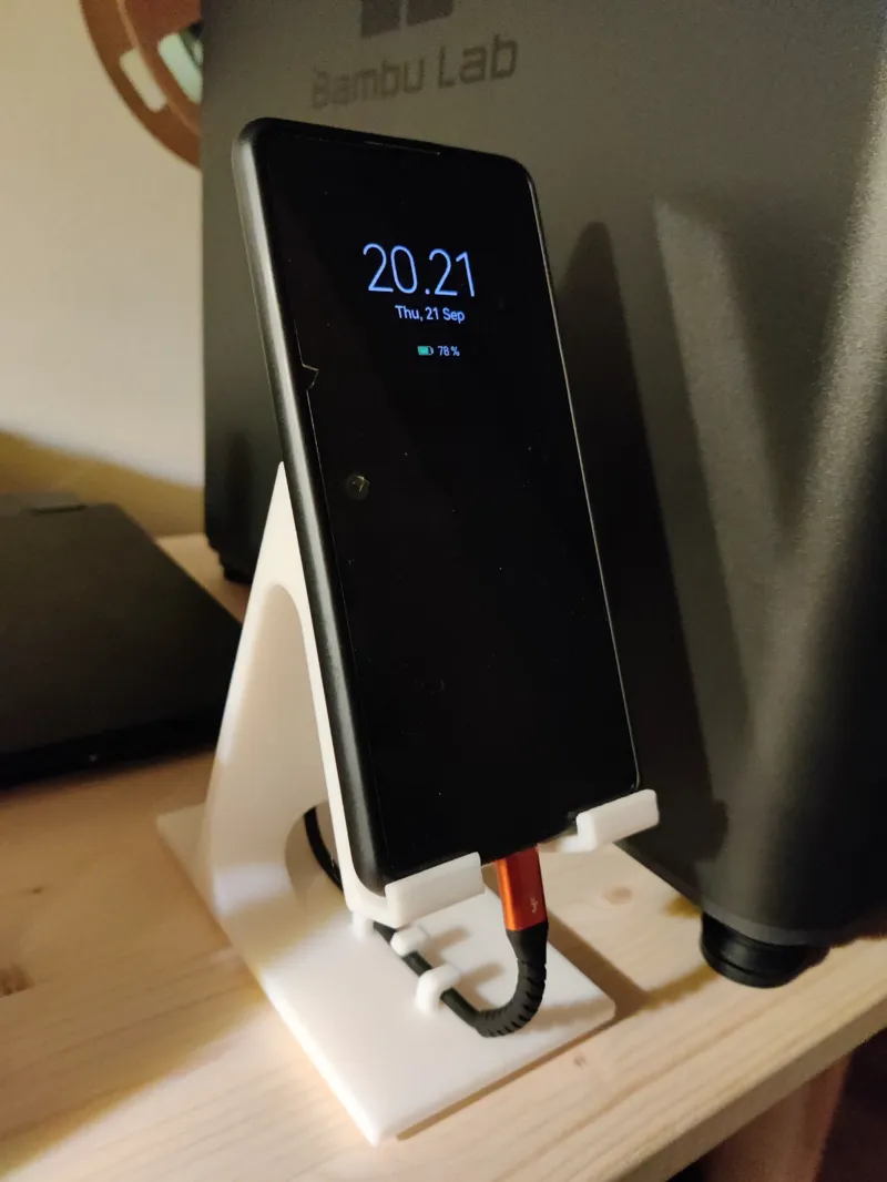 Phone stand larger with cable cutout