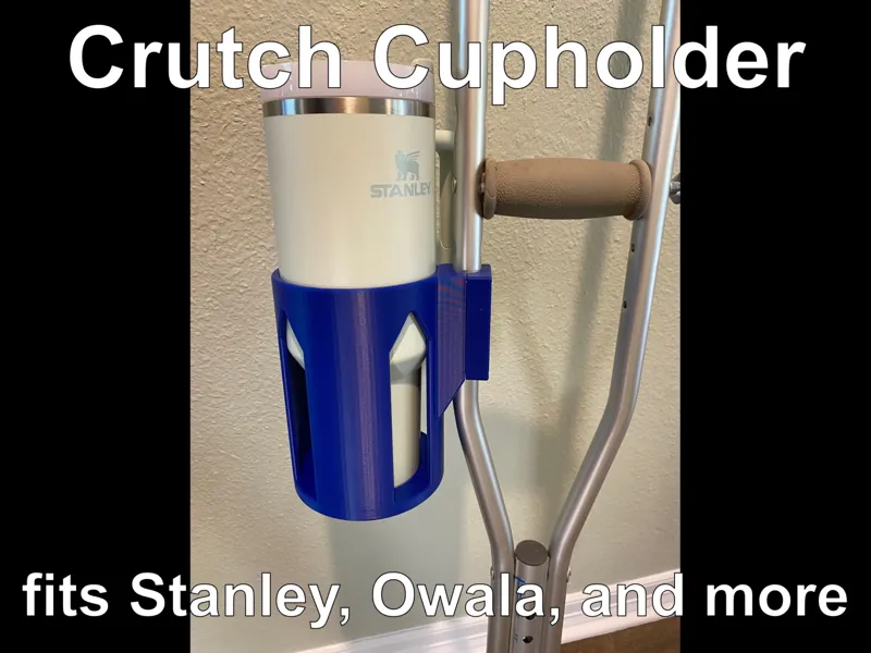 Crutch Cupholder (fits Stanley, Owala, and more)