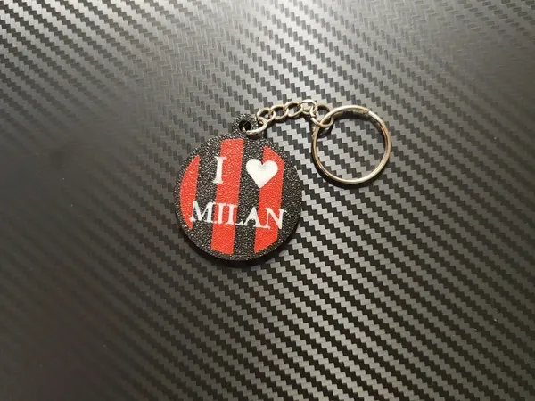 I Love Milan Keychain – 3D Football Fan Keyring