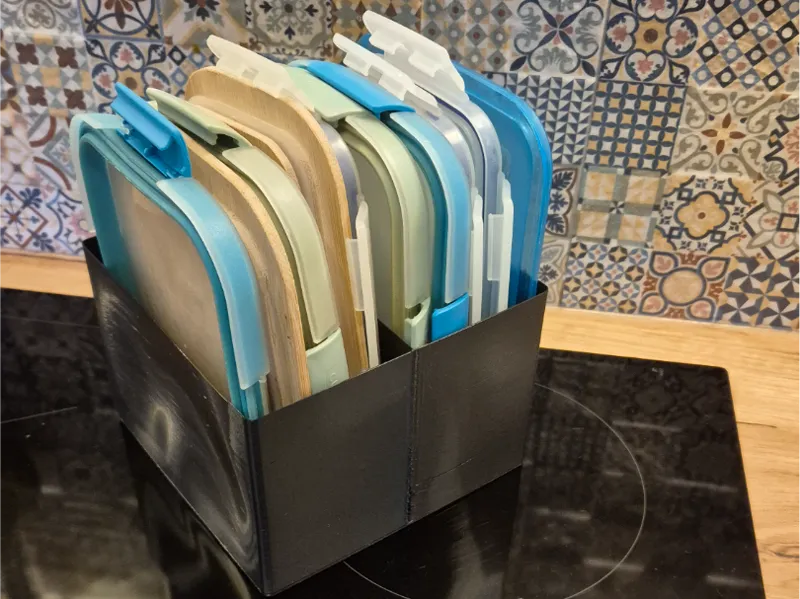 Organizer for food storage box lids