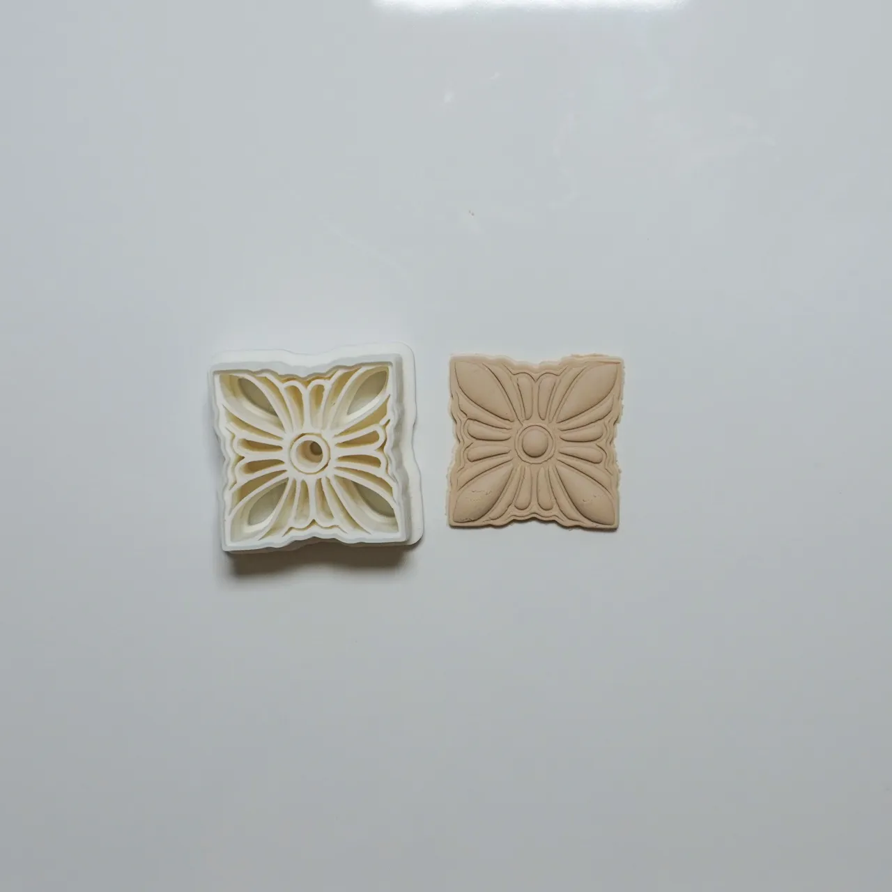 Ornamental Square Polymer Clay Cutter Earrings view 2