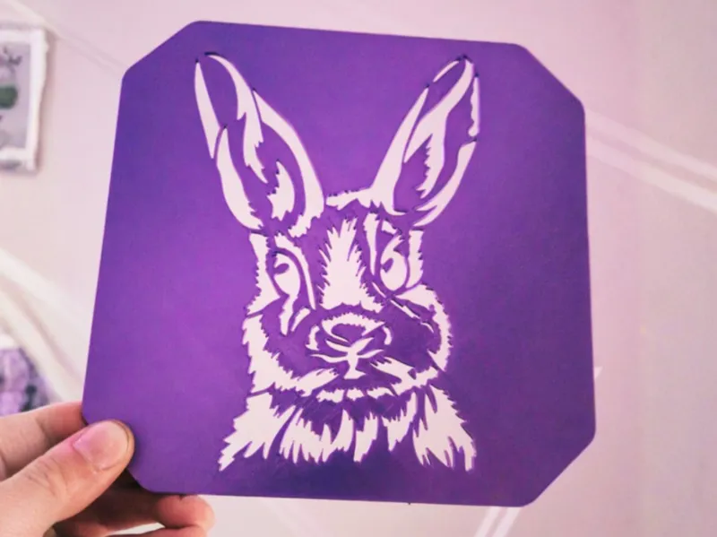 Rabbit Head Stencil – Easter Animal Wall Art
