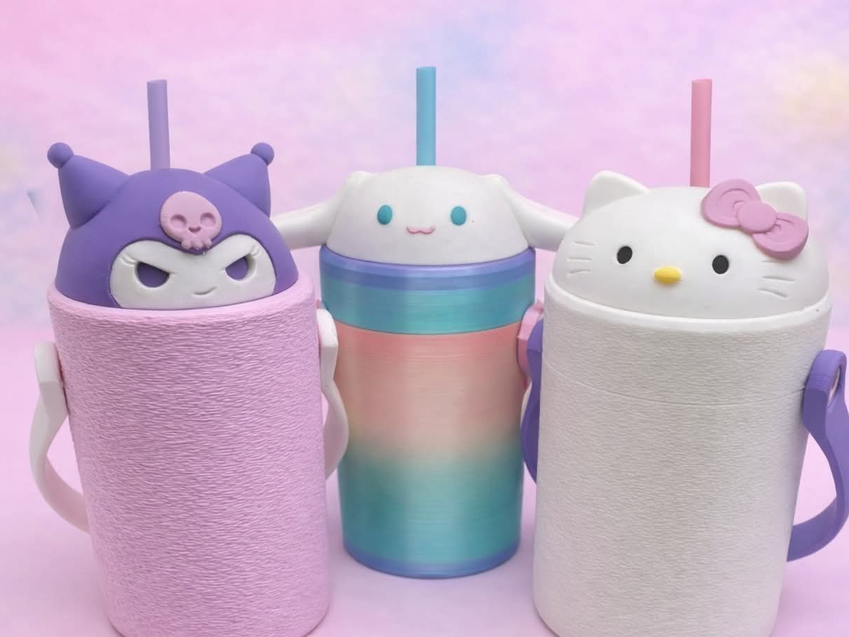 Hello Kitty Drink 12oz can Coozie Cooler Cup Tops