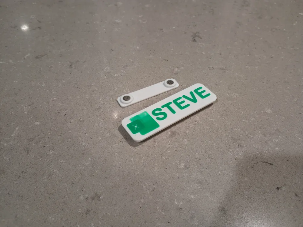 Customisable Excel nametag - Magnetic - Free 3D Print Model - MakerWorld
