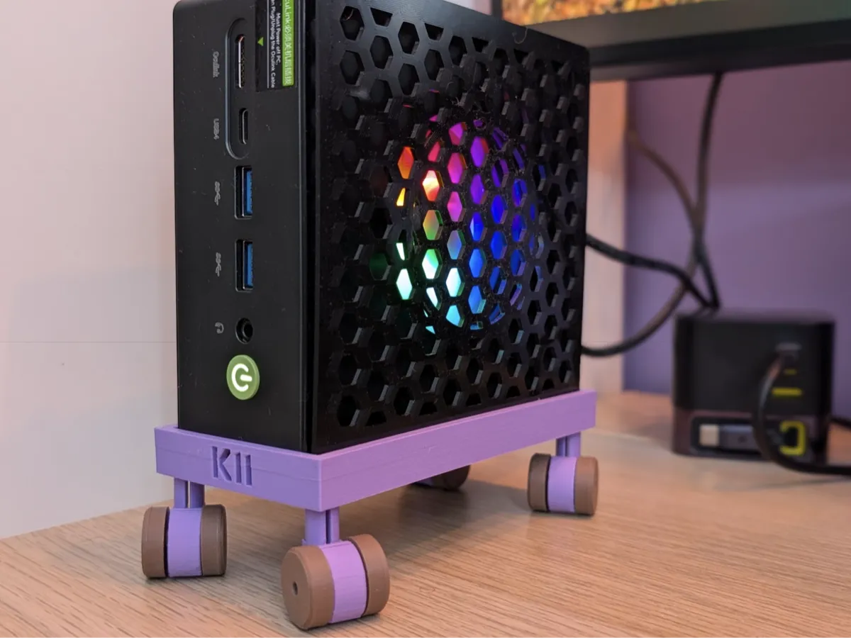 Mini PC Stand Cart for GMKtec K11/K8/M7 - Free 3D Print Model - MakerWorld