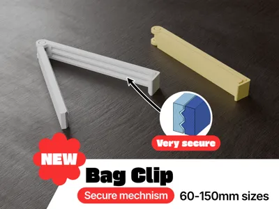 Secure Bag Clip Print In Place  / 60-180mm Sizes