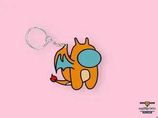 Among Us X Charizard Keychain
