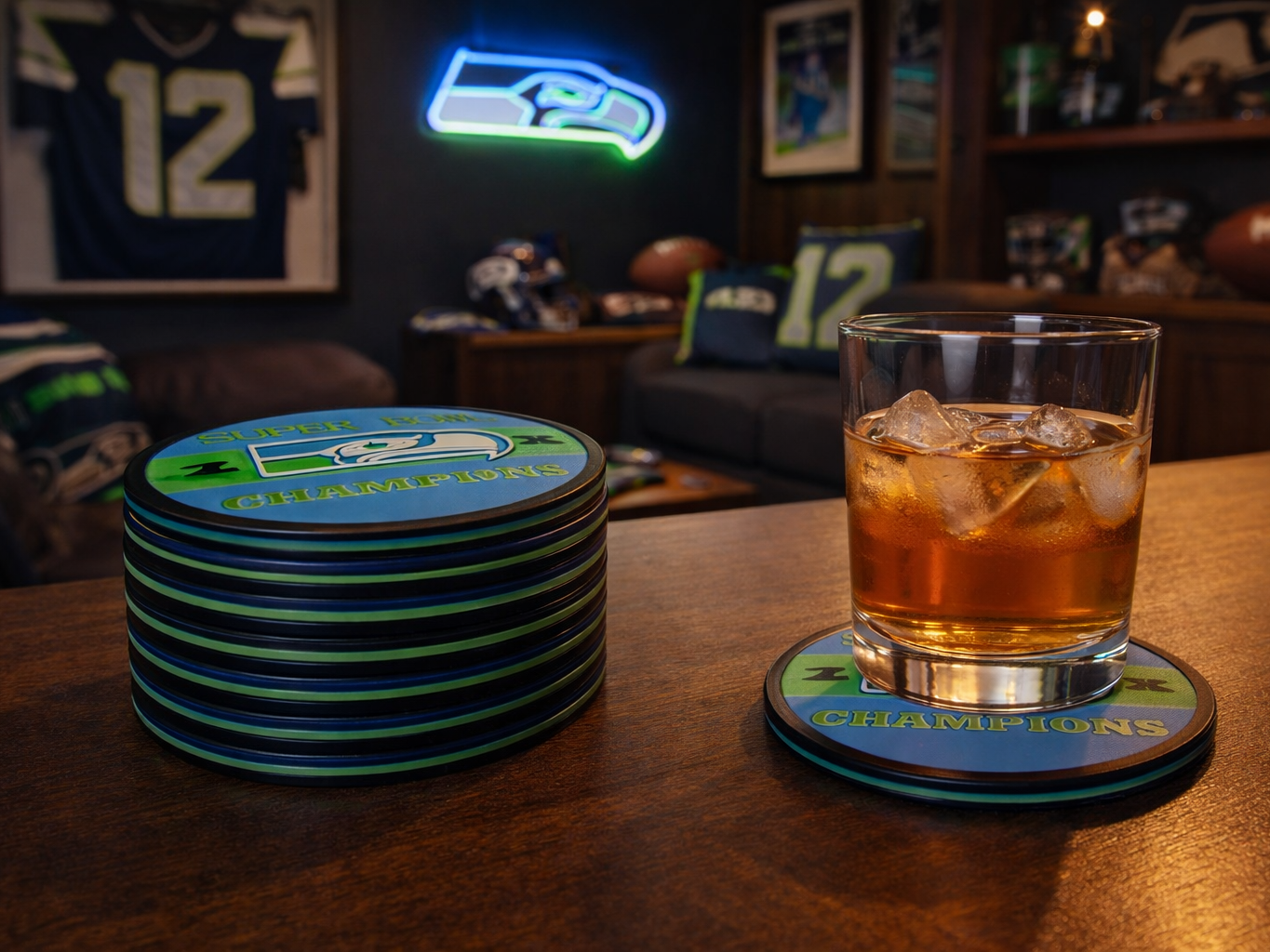 Seahawks Super Bowl Champs Coasters (4-Pack)