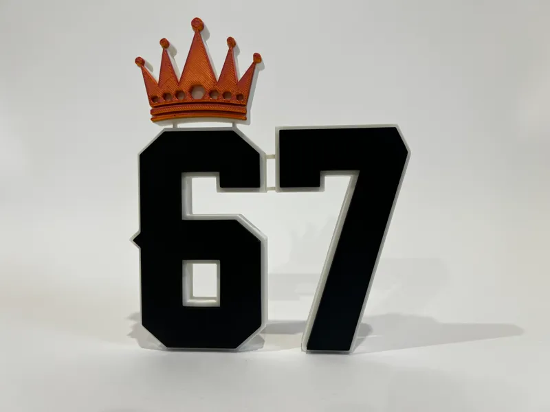67 Six Seven numbers stand