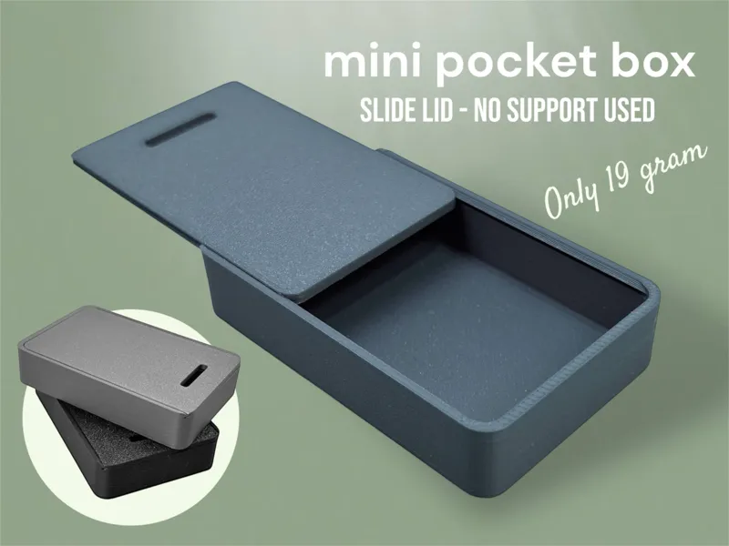 Cool Mini Box with Sliding Lid (support-free)