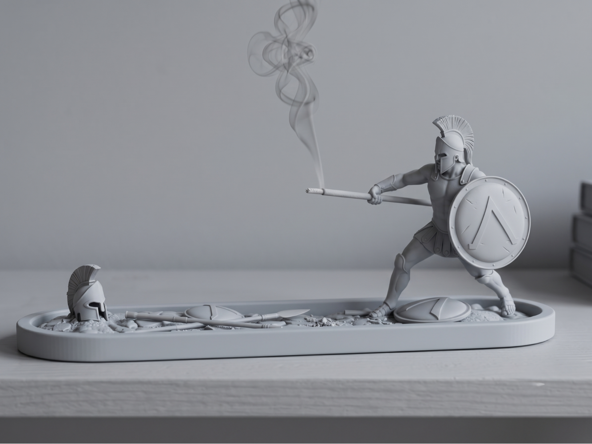 Spartan Warrior - Incense Burner & Diorama Base
