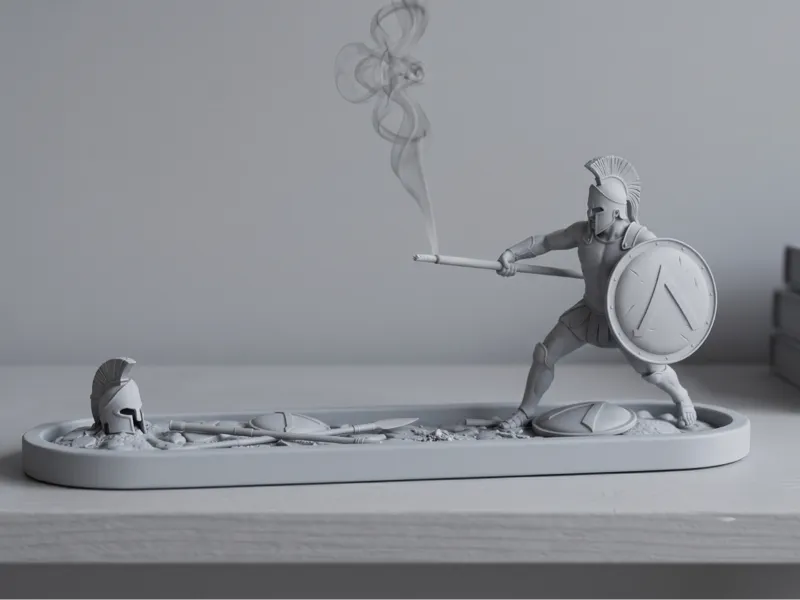 Spartan Warrior - Incense Burner & Diorama Base