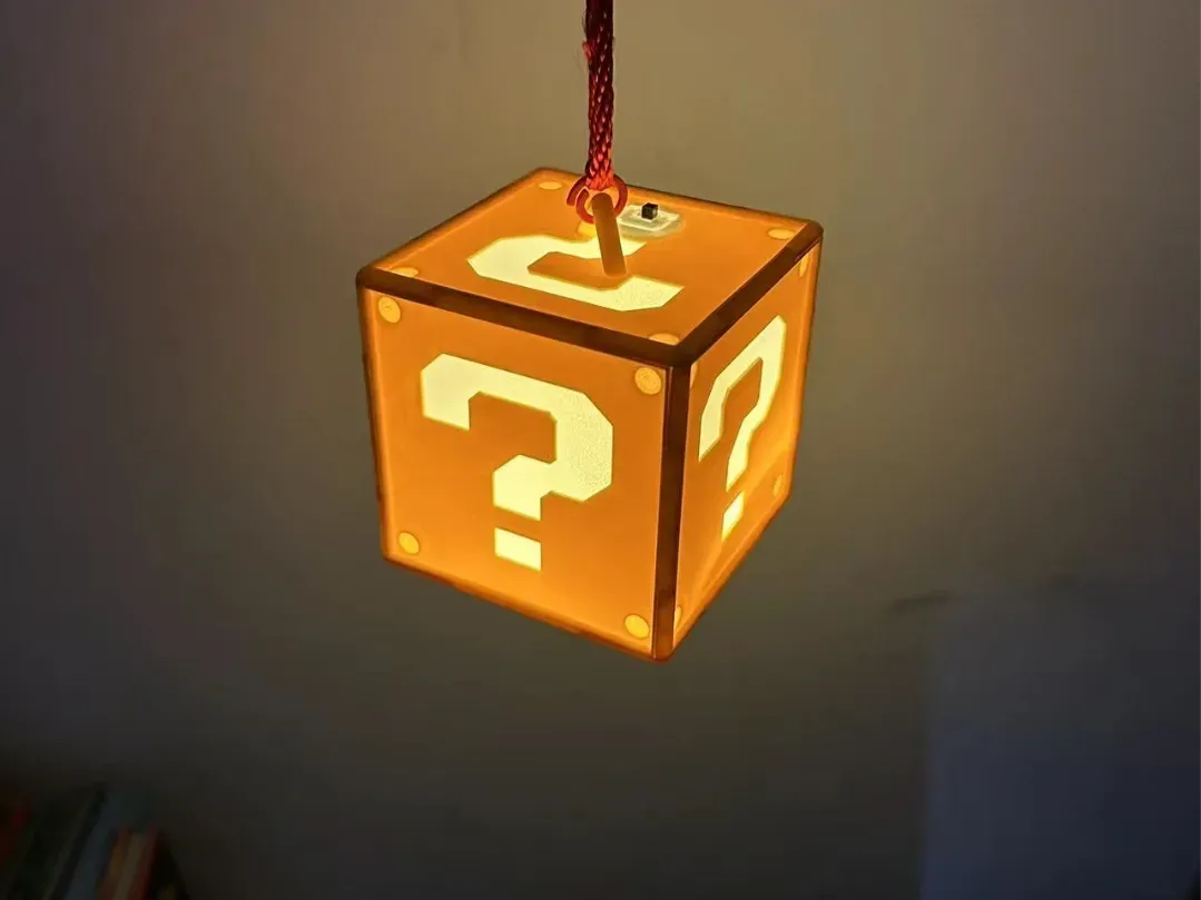 我的世界 问号方块LED灯笼 摆摊神器 马里奥 Minecraft Mario 一盘答应,少竹屎 - 免费 3D 打印模型 - MakerWorld