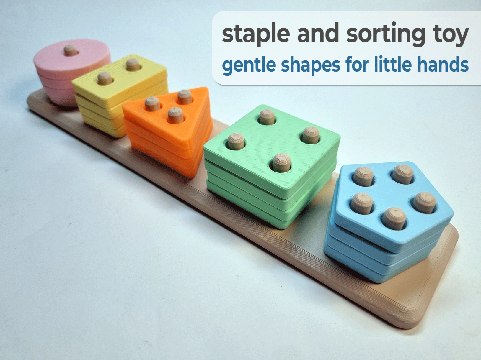 Pastell Stapel & Sortierspiel im Montessori-Style
