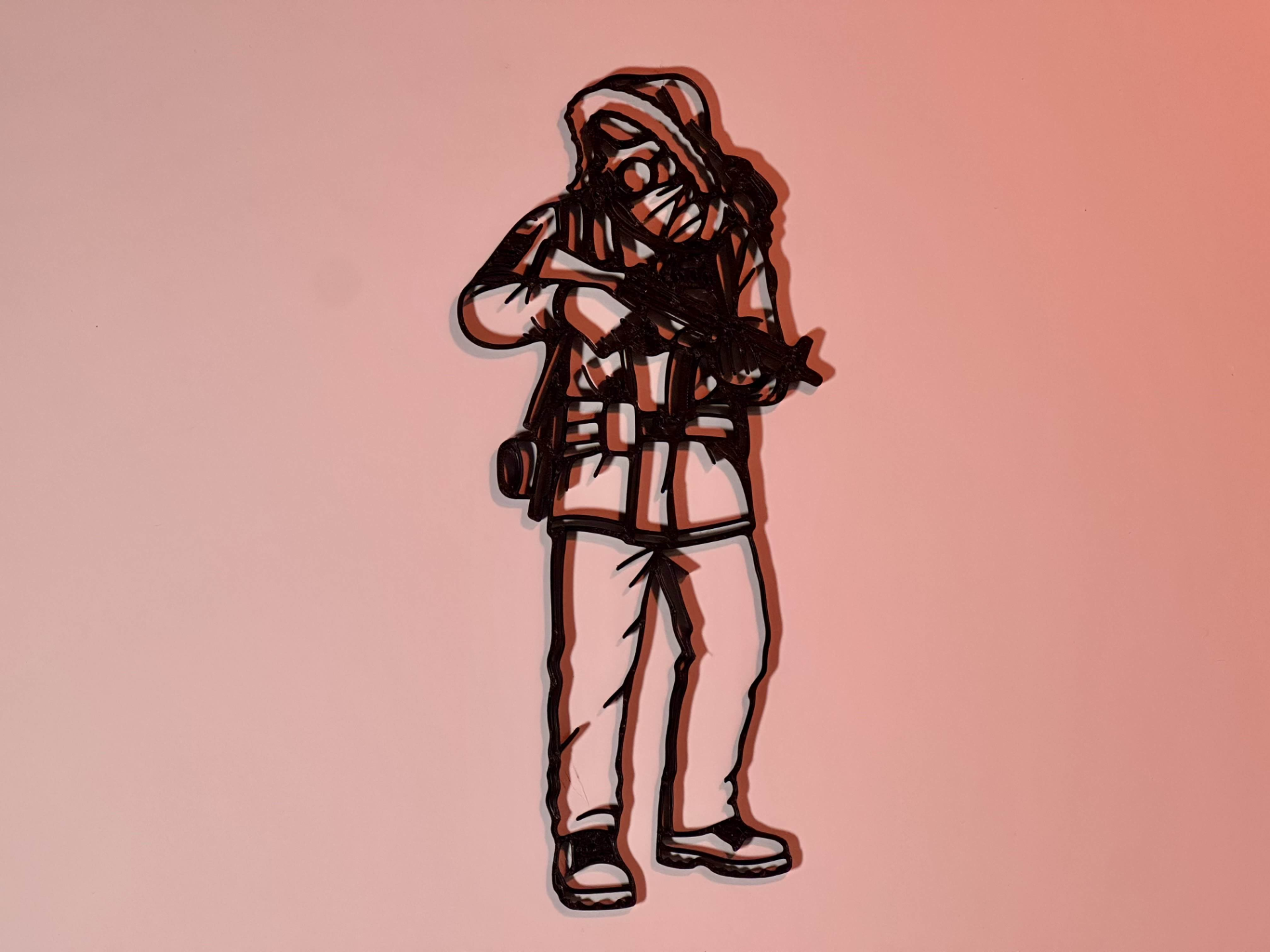 Art mural Line Art Arctic Hazmat Suit (mp5) Rust