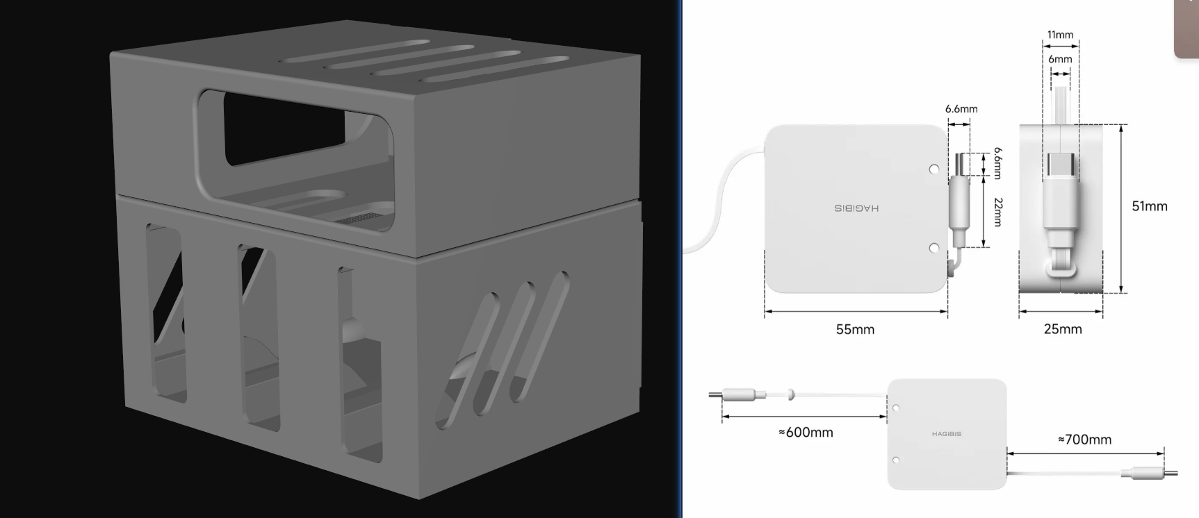Miniatura 3 do modelo 3D 酷态科10号ultra桌面伸缩线充电站