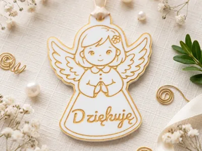 First Communion Angel Pendant - Customizable Text