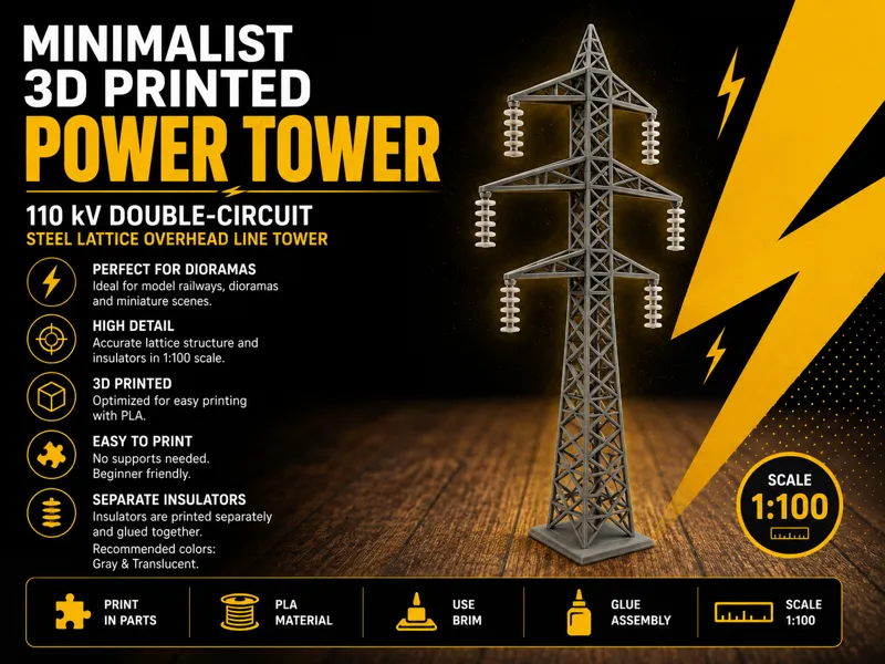 1:100 110 kV Double-Circuit Steel Lattice Tower