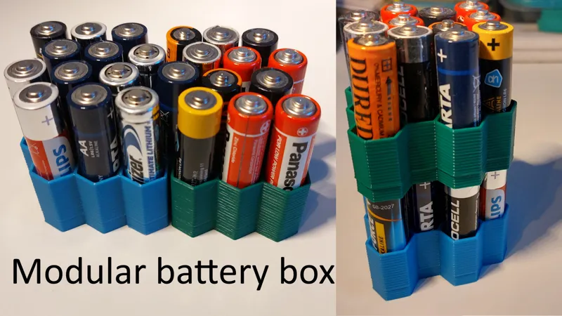 Modular hexagon battery container