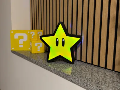 Super Mario Star Lightbox / Light Sign