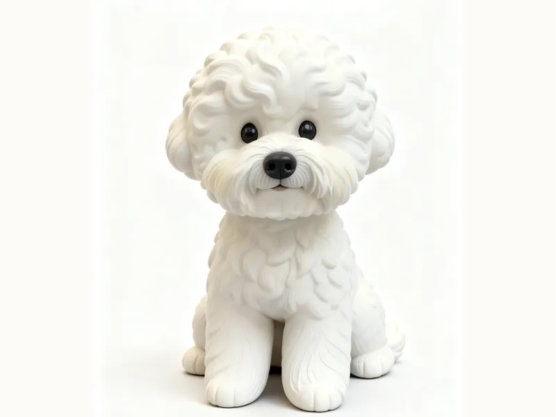 Cute Bichon Frise Dog Puppy White Dog Figurine