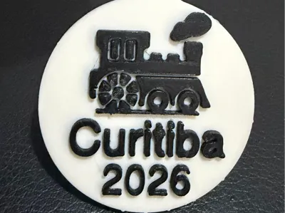 Curitiba Congress Round Train Keychain