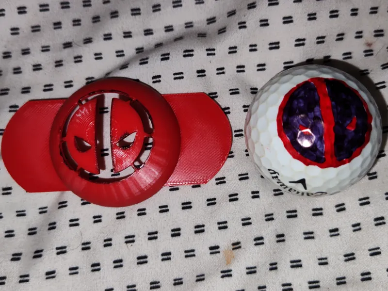 Deadpool golf ball marker template