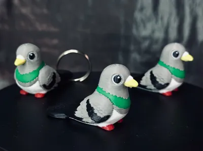 Cute Pigeon Keychain