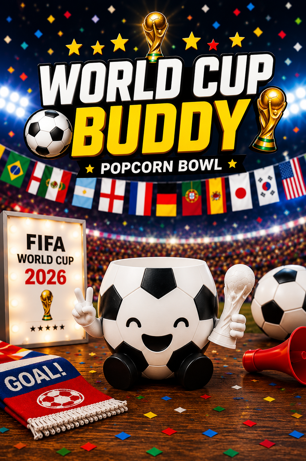 Miniatura 5 do modelo 3D World Cup Buddy Snack Pen holder / Planter