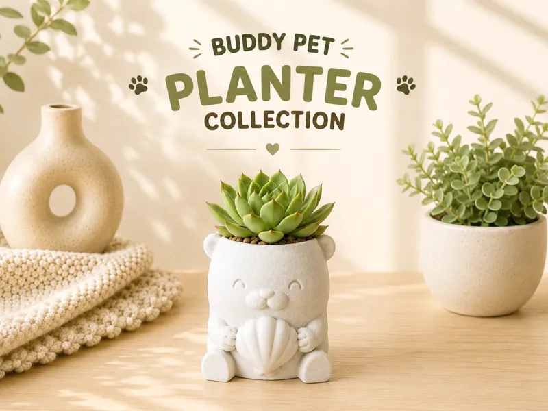Buddy Pet Collection– Planter & Pen Holder - Otter