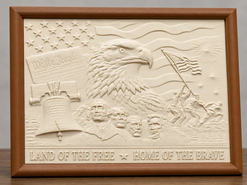 Land of the Free Patriotic Relief Plaque