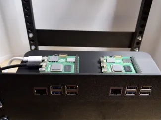 Dual Raspberry Pi 5 mount for 10 inch rack mount