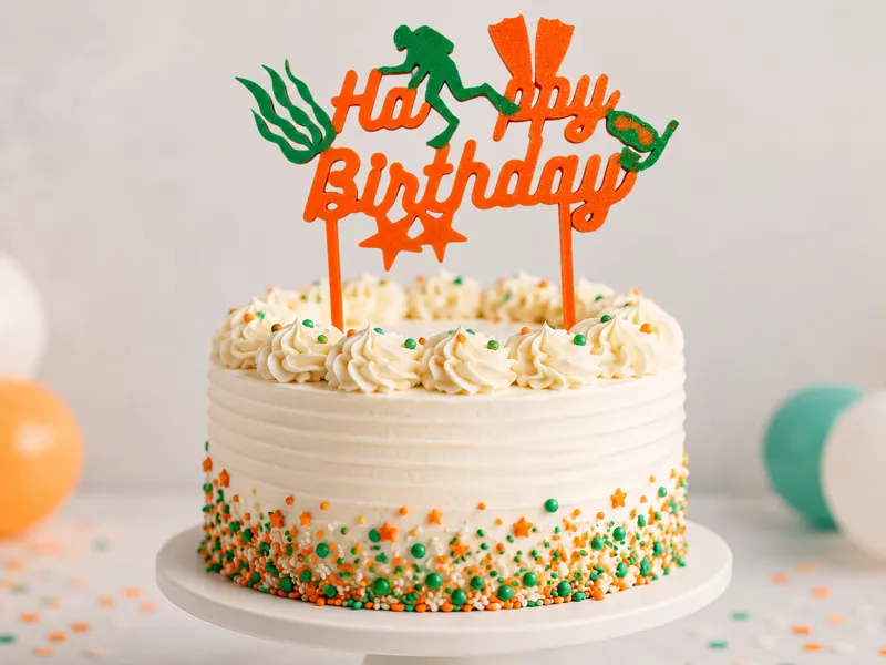 Under water themed birthday cake topper
