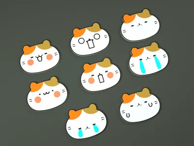 Adorable Cat Face Coaster Set